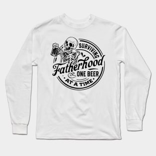 Surviving Fatherhood One Beer At A Time, Father's Day, Funny Dad Long Sleeve T-Shirt